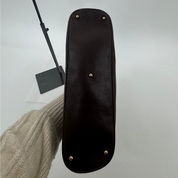 Gucci Brown Leather Bamboo Handles Dome Top Zip Bag - Picture 8 of 8